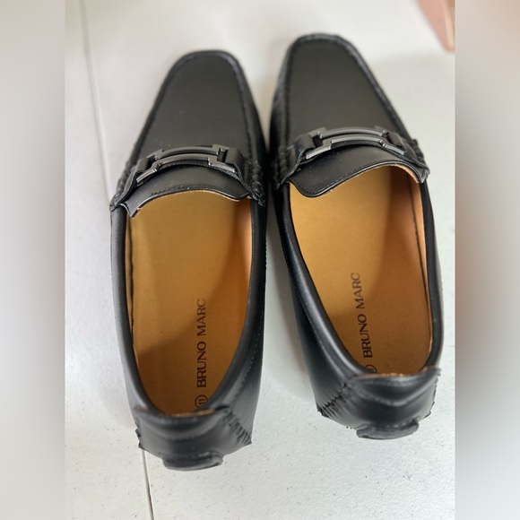 BRUNO MARC Men’s Leather Horsebit Moccasin Driving Loafers Shoes Size 11 Black main image 4